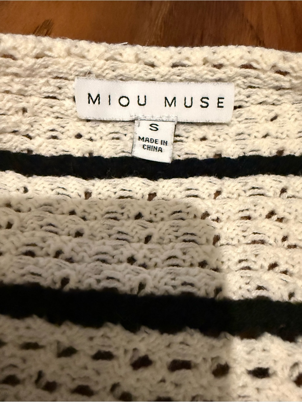 Striped Knit Maxi Skirt - Cream & Black - Picture 2 of 3